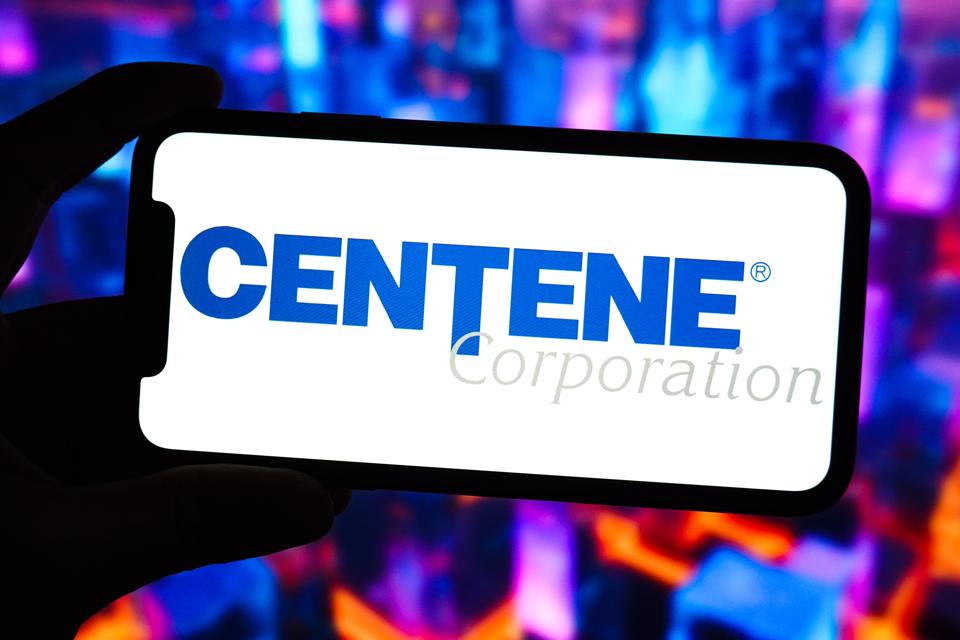 In this photo illustration, the logo of Centene Corporation...