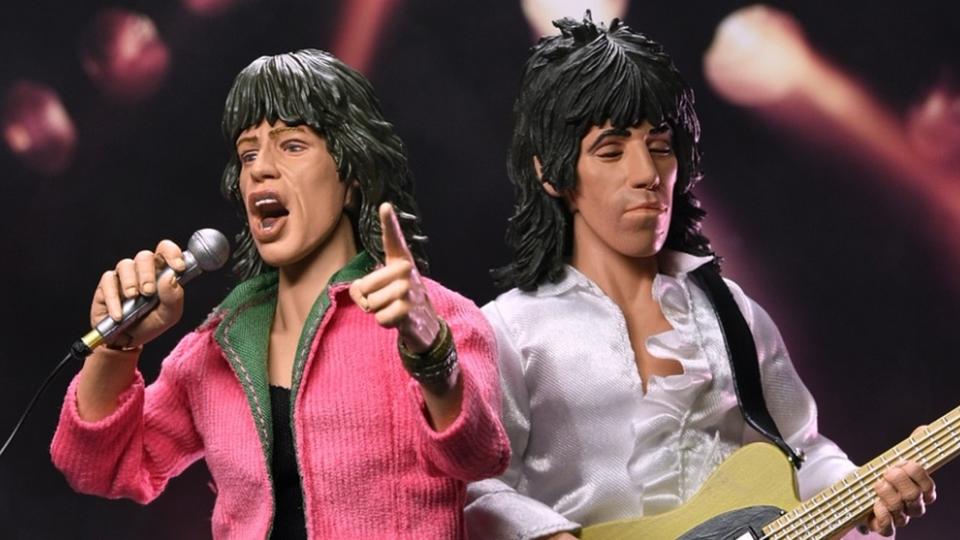 Rolling Stones singer Mick Jagger and guitarist Keith Richards 8-inch action figures and accessories.