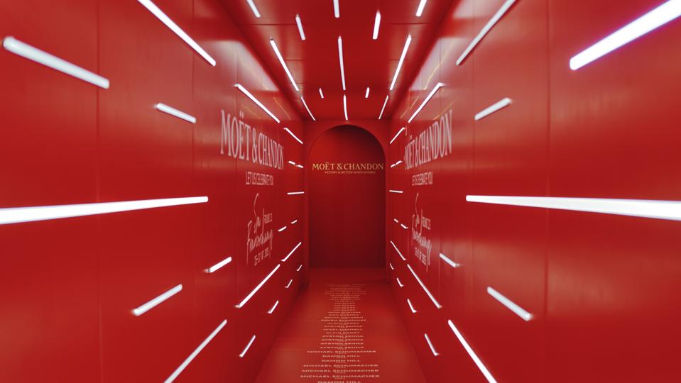 The new Moet & Chandon F1 Champions Corridor unveiled at the Belgium Grand Prix