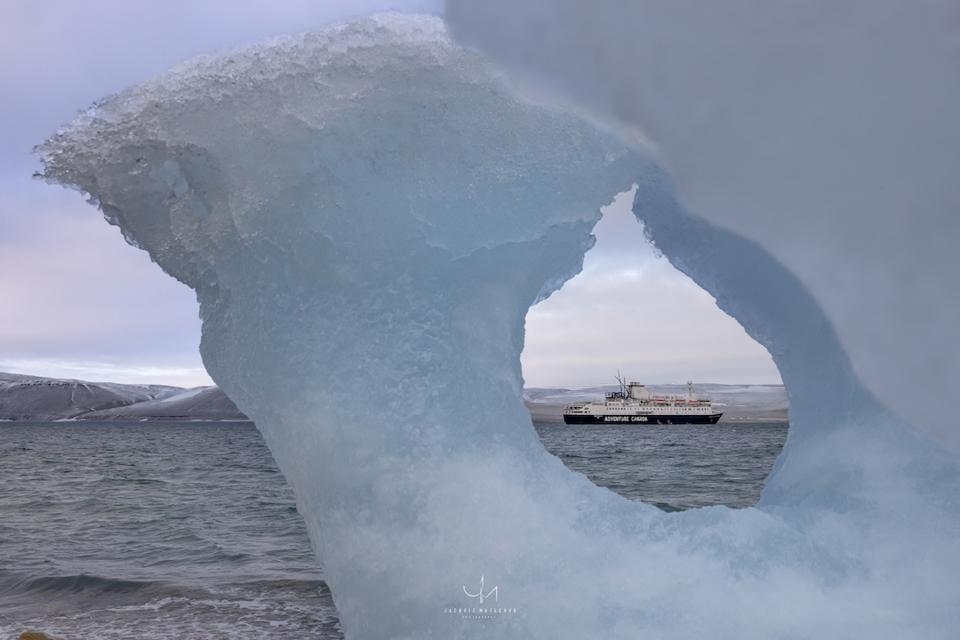 An Adventure Canada expedition cruise ship navigates the Northwest Passage.