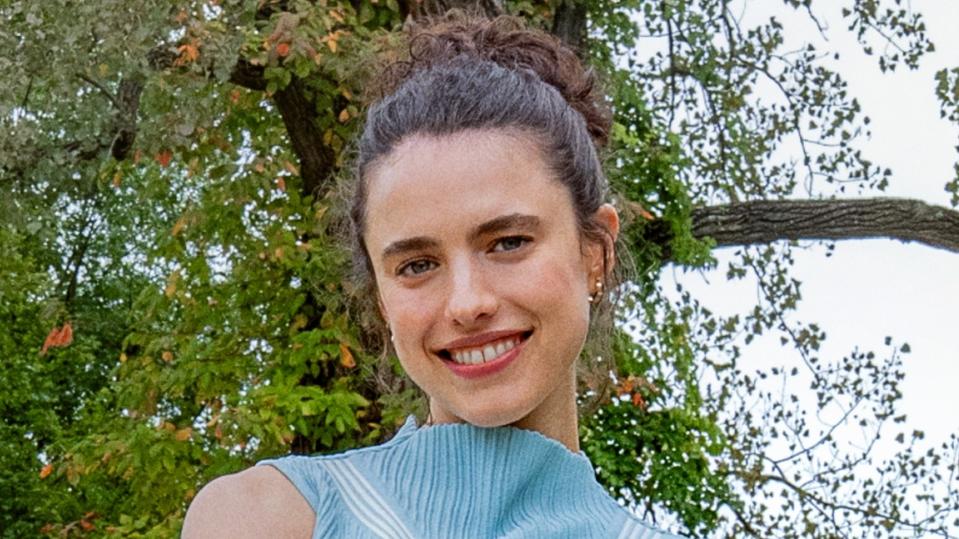 Margaret Qualley on the set of "Happy Gilmore 2.