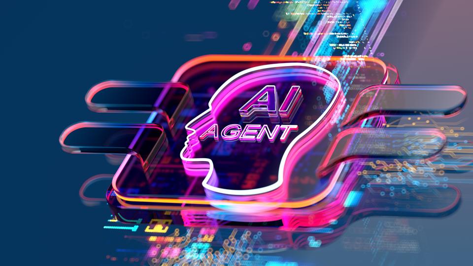 Ai agent. Machine Learning Concepts. AI - Artificial Intelligence. head shape on abstract cpu