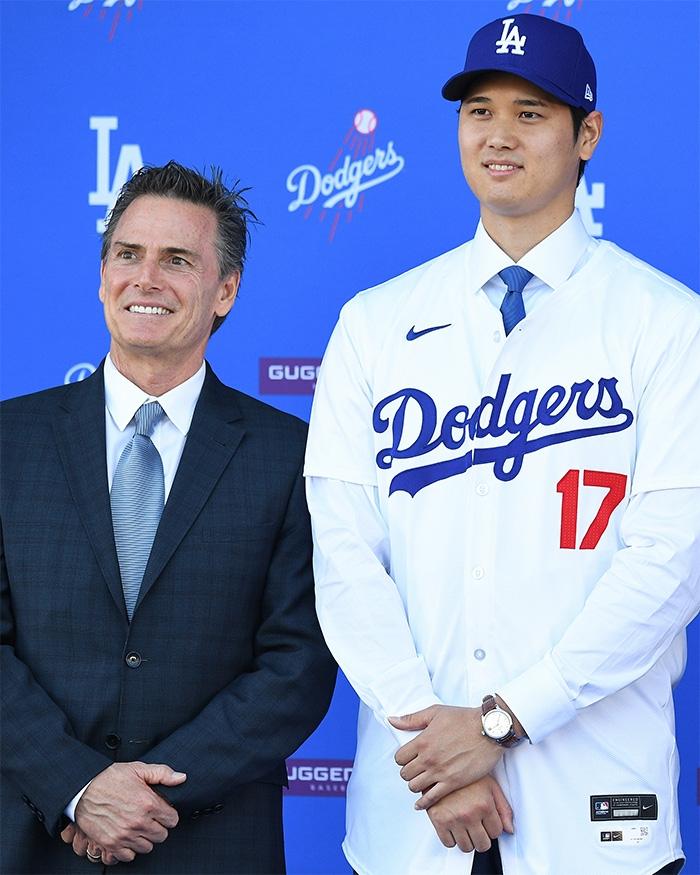 MLB agent Nez Balelo of CAA with the Los Angeles Dodgers' Shohei Ohtani.