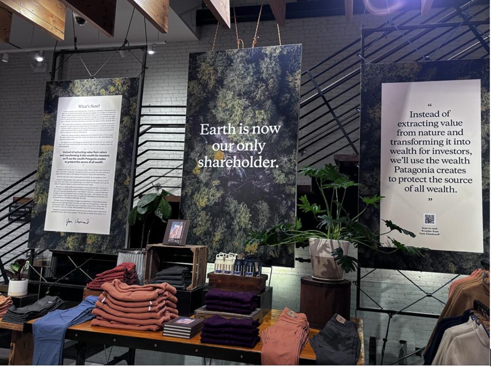 Patagonia Store In SOHO New York With Its Mission Statement That "Earth is now our only shareholder"