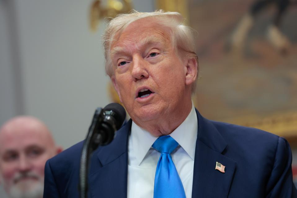 President Trump Signs Congressional Bill In Roosevelt Room Of The White House
