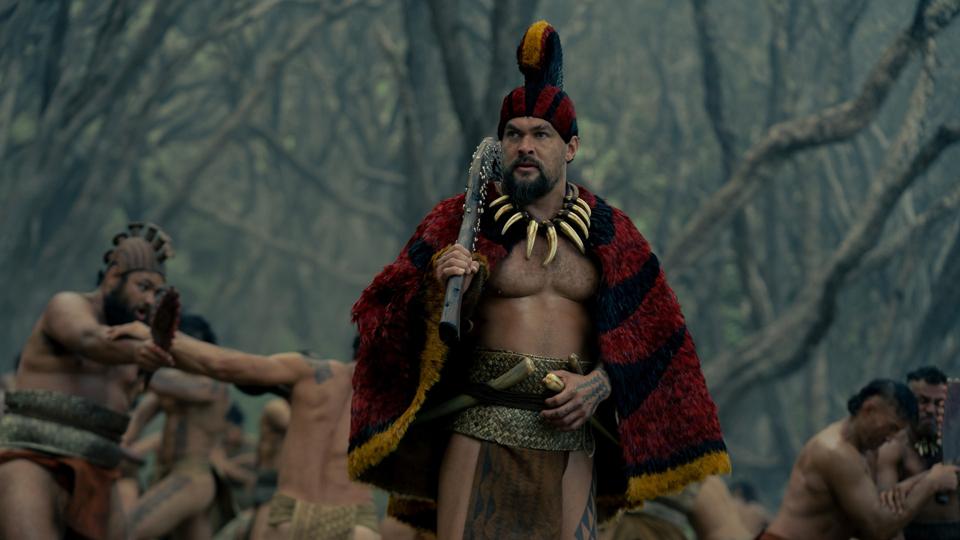 Jason Momoa in "Chief of War," premiering August 1, 2025 on Apple TV+.  