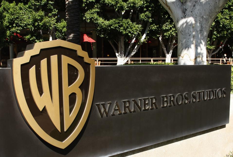 Warner Bros Studios entry sign and logo
