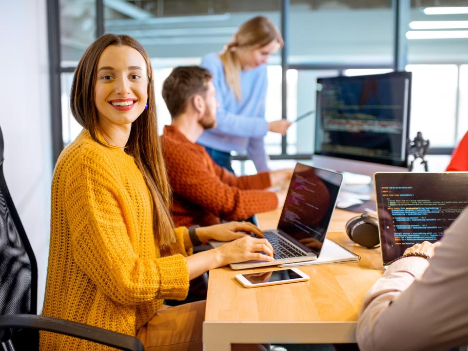 Programmers working in the office