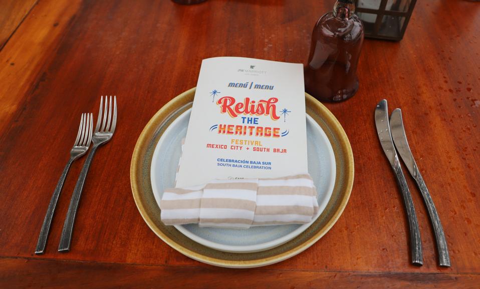 Relish the Heritage festival menu on a placesetting