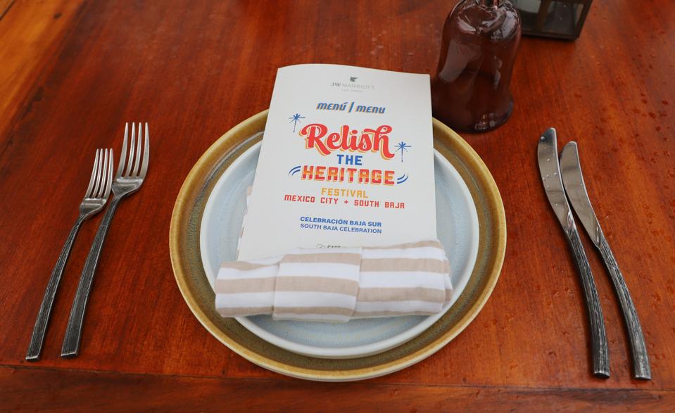 Relish the Heritage festival menu on a placesetting