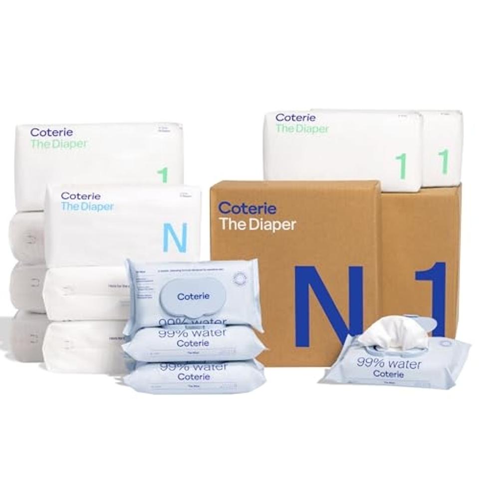 Coterie Baby Wipes + Diapers Kit, Size 1