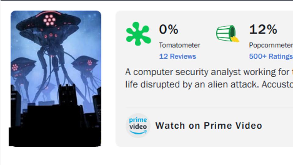 Amazon Prime Video's War of the Worlds Tops Charts With 0% Rotten Tomatoes Score
