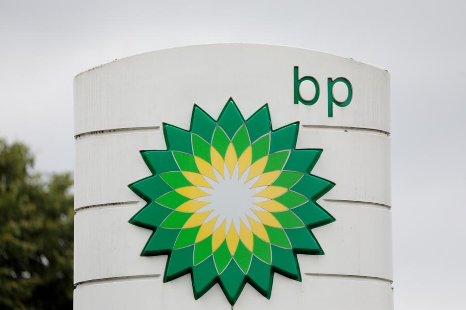 BP logo at a fuel station.