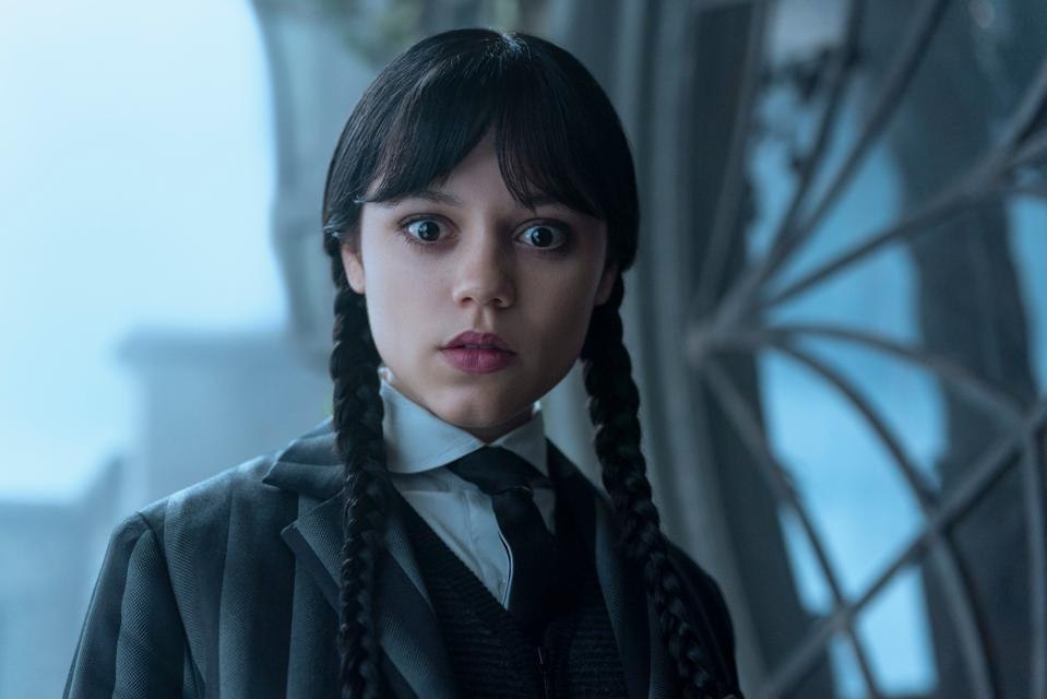 Wednesday. Jenna Ortega as Wednesday Addams in episode 202 of Wednesday.
