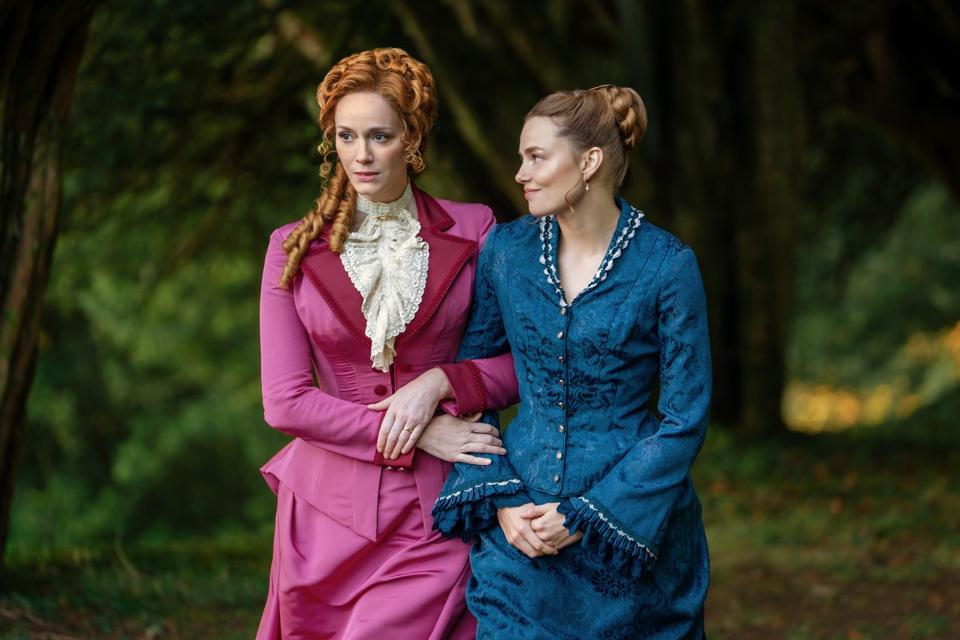Christina Hendricks and Kristine Frøseth in 'The Buccaneers'