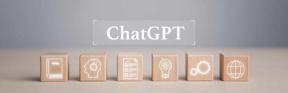 Wooden cube block with Chatbot Chat with AI, Artificial Intelligence,System Artificial intelligence an artificial intelligence chatbot, Digital chatbot, robot application, conversation