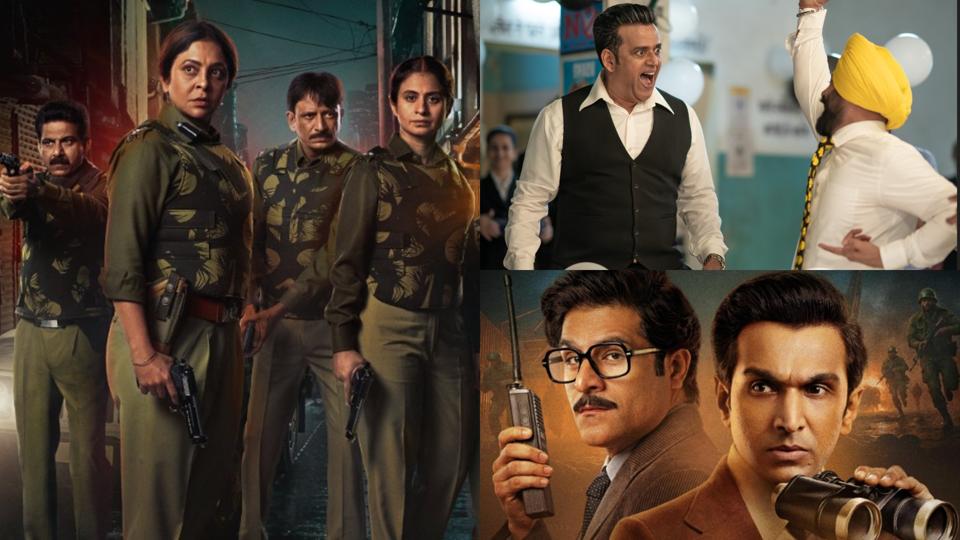 New seasons of 'Delhi Crime' (left), and 'Maamla Legal Hai' (top right) have been announced. (Bottom right) 'Saare Jahan Se Accha' is the latest Netflix India original set to release on August 13.