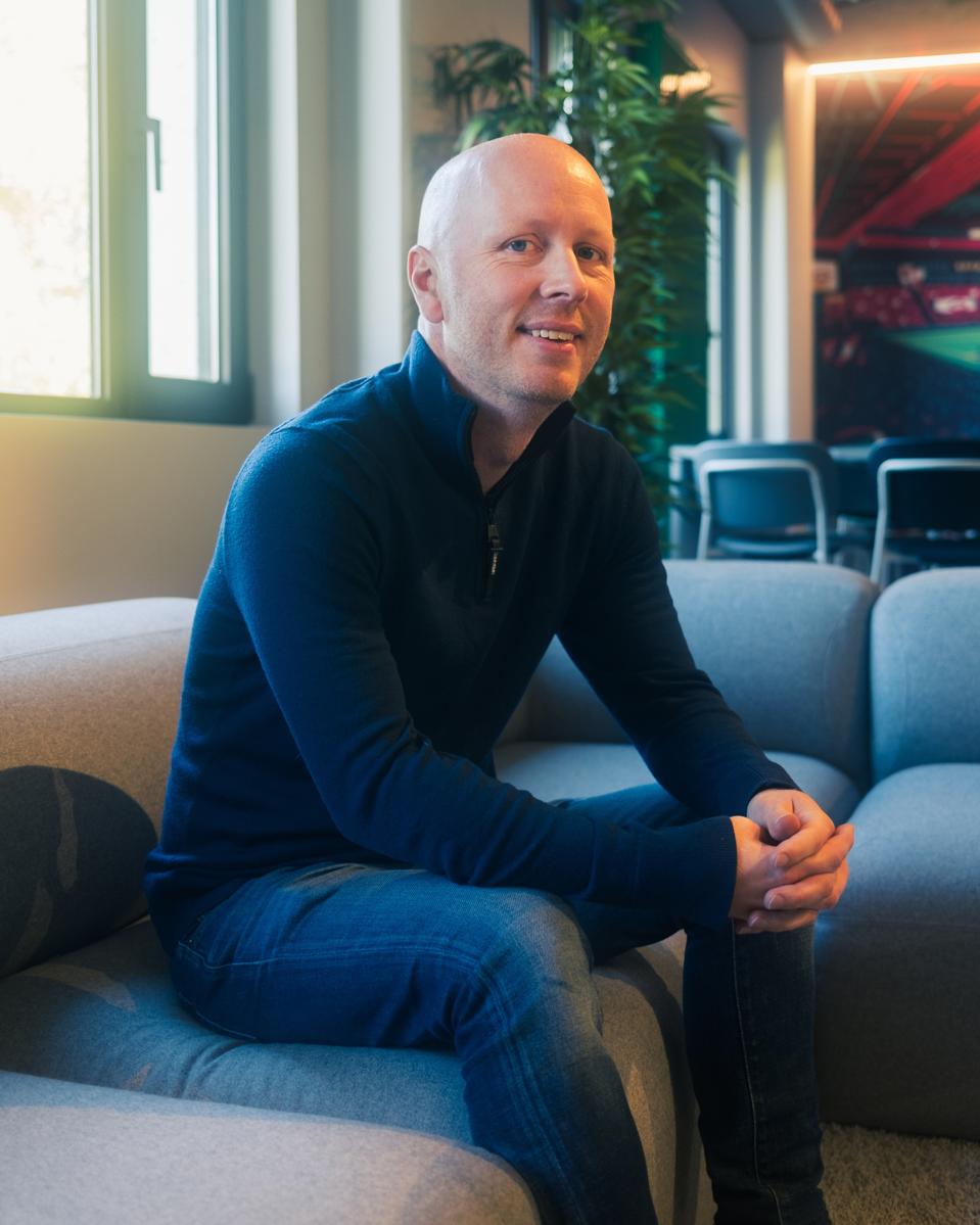 Christer Nordvik, the CEO of FotMob, poses for a photo in his black zipper.