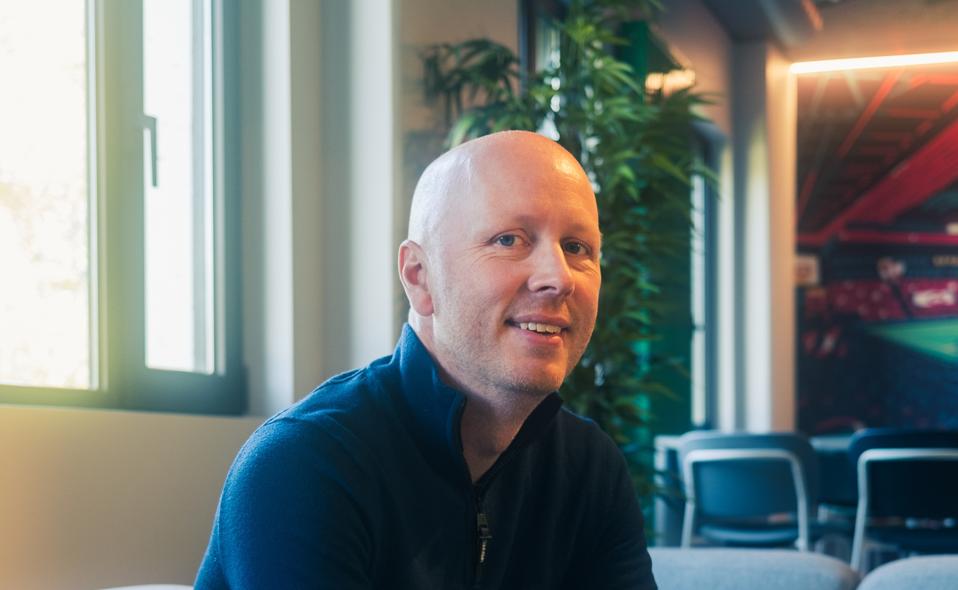 Christer Nordvik, the CEO of FotMob, poses for a photo in his black zipper.