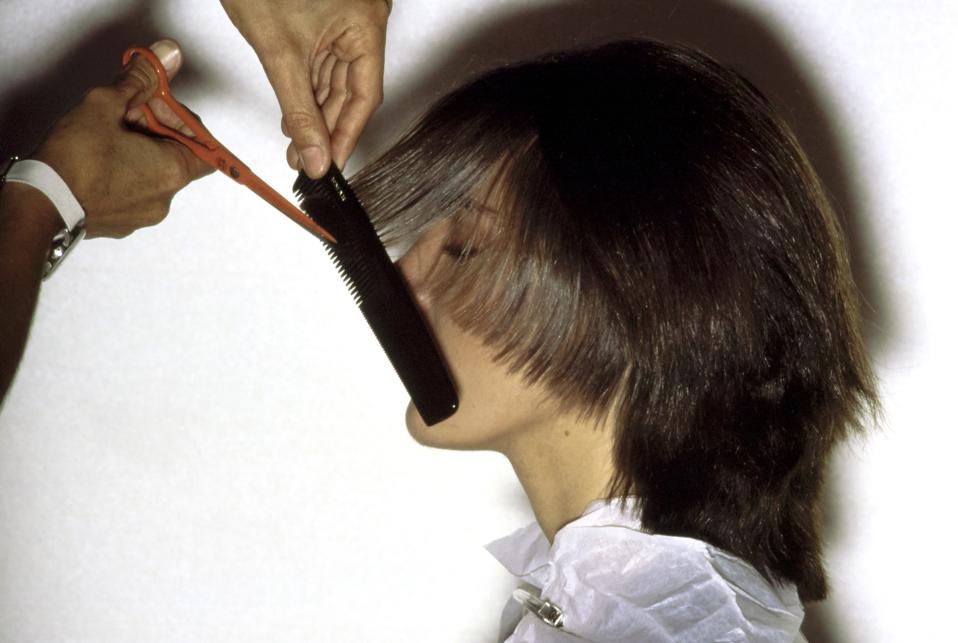 Model Getting a Haircut, Vogue