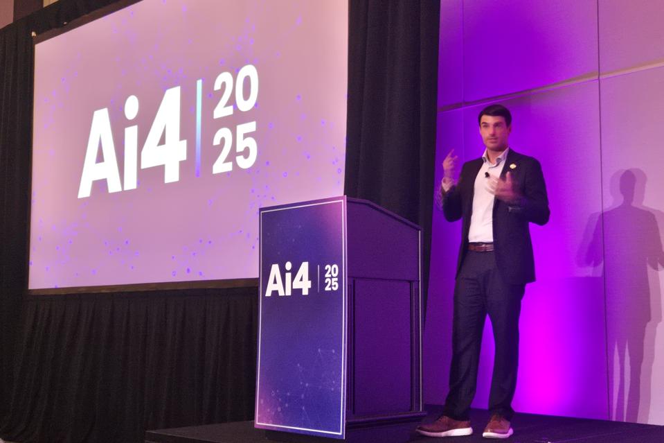 Congressman Rob Bresnahan Jr. speaking at AI4 Event in Las Vegas, NV