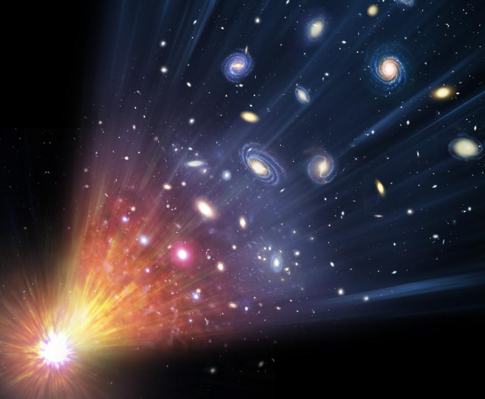 Big Bang and expanding universe, illustration
