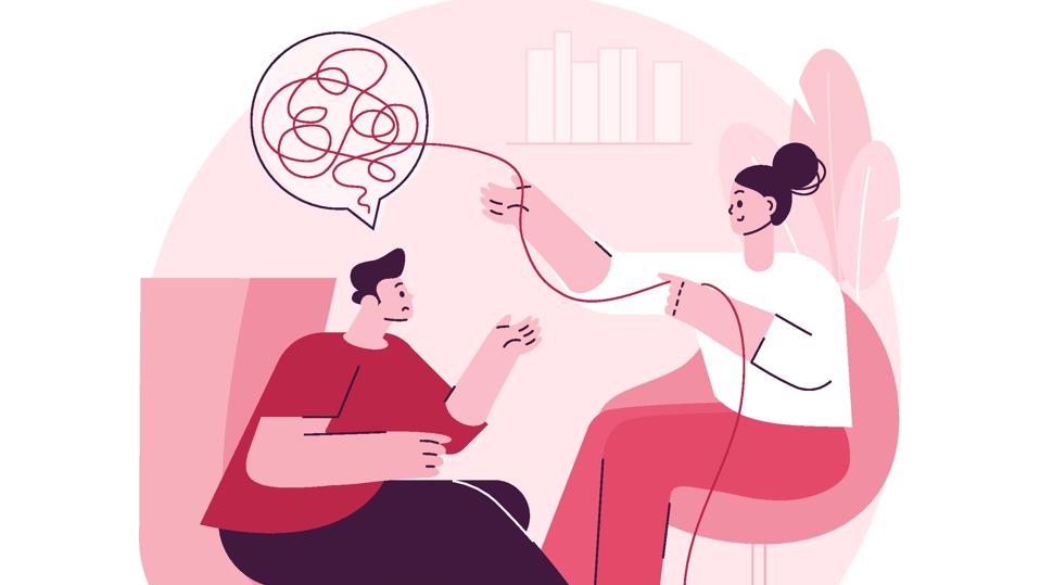 Psychotherapy abstract concept vector illustration.
