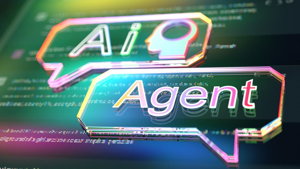 AI agent - text on abstract transparent speech bubbles. Machine Learning Concepts.  AI - Artificial Intelligence digital concept.  LLM  large language model. chat bot. Agentic AI
