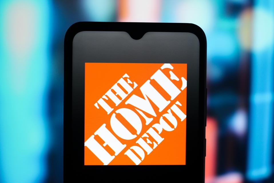 In this photo illustration, the Home Depot logo is seen...