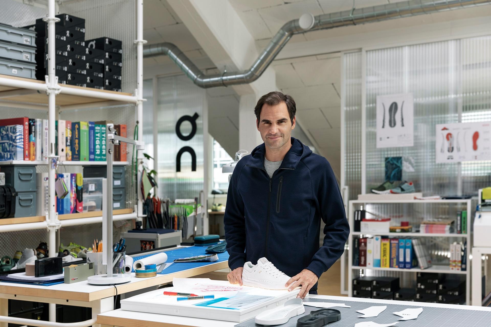 Roger Federer in the On office.