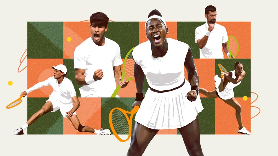 16x9-highest paid tennis players 2025-Illustration by Alice Lagarde for Forbes; Photos by Daniel Kopatsch:Getty Images; Daniel Kopatsch:Getty Images; Minas Panagiotakis:Stringer:Getty Images; Shi Tang:Getty Images; Dan Istitene:Getty Images