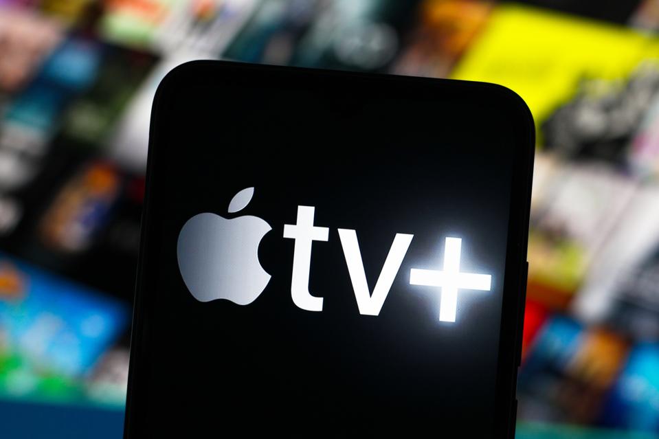 In this photo illustration, the Apple TV+ logo is seen...