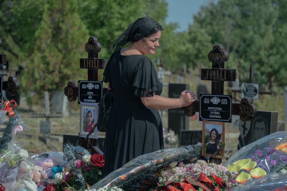 Funeral Held In Kharkiv For Family Killed In Russian Strike