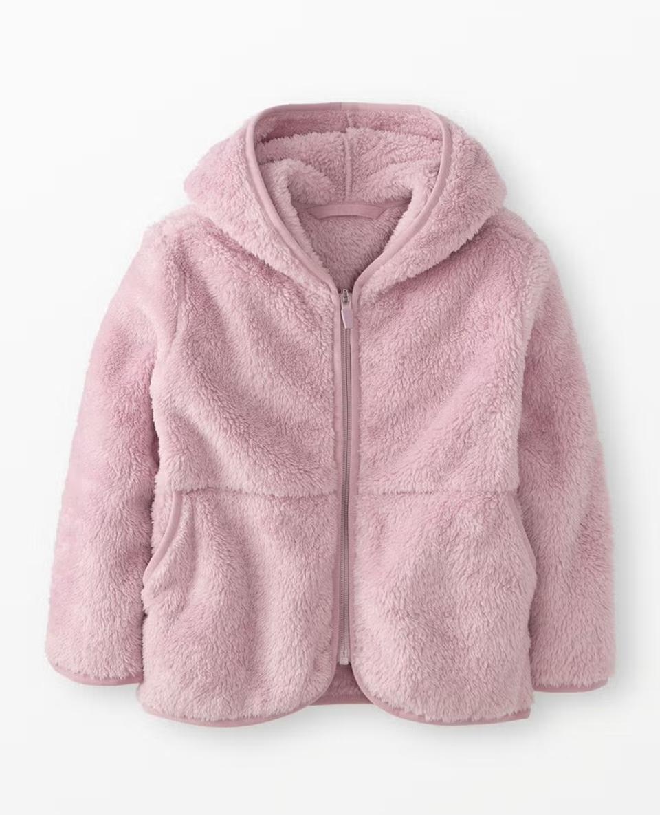 Hanna Andersson Marshmallow Fleece Zip-Up Hoodie on a white background