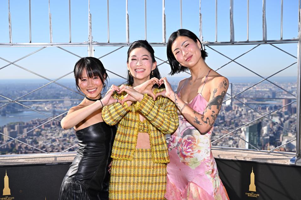 Arden Cho, May Hong and Rei Ami Light the Empire State Building to Kick Off KPOP DEMON HUNTERS Golden Weekend