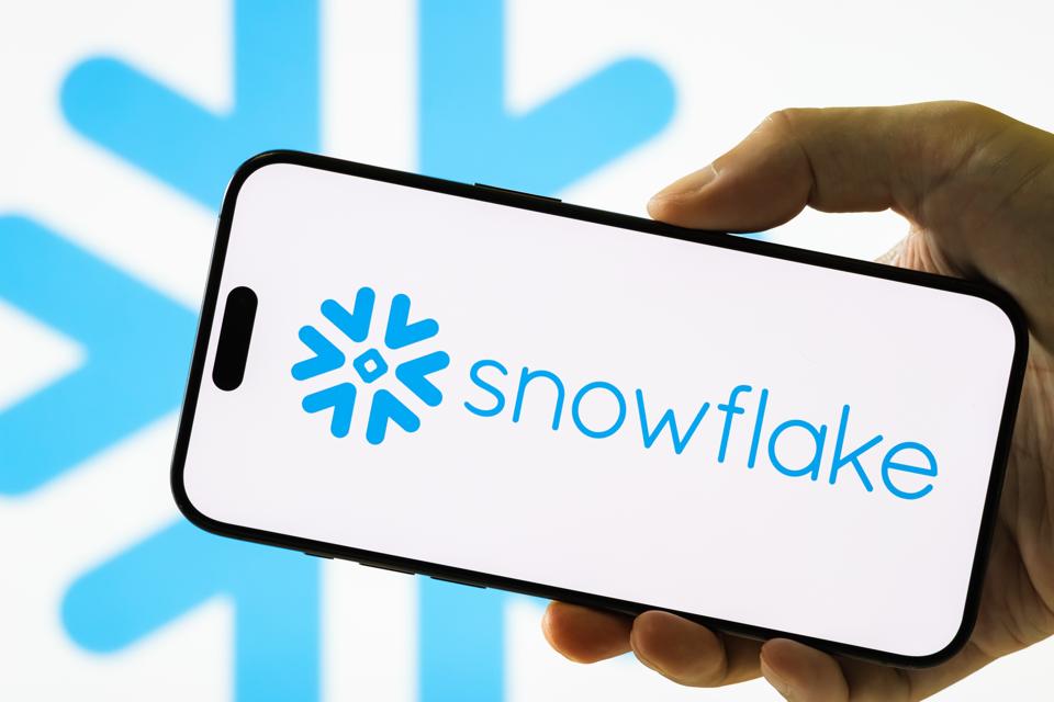 Snowflake logo displayed on smartphone screen