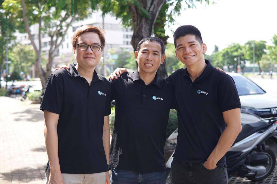From left: CEO Duc Tran, CTO Chuong Nguyen and COO Hiep Nguyenand Nguyen.