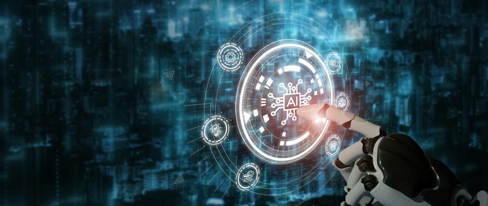 AI agent and generative artificial intelligence concept.Digital interface featuring artificial intelligence, automation and business innovation. Robotic processes automation and data analytics.