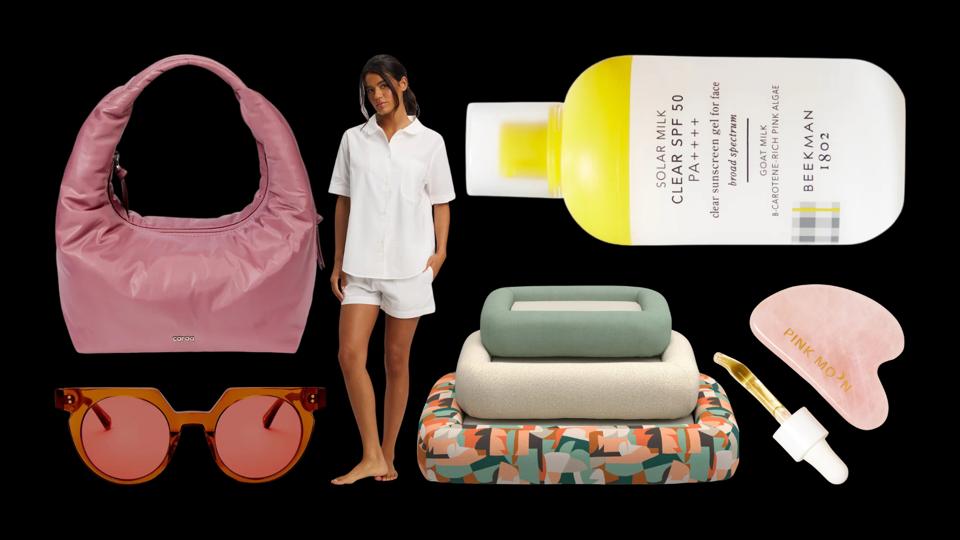 Black background featuring products from Caraa, Cozy Earth, Sardine, Beekman 1802 and more.