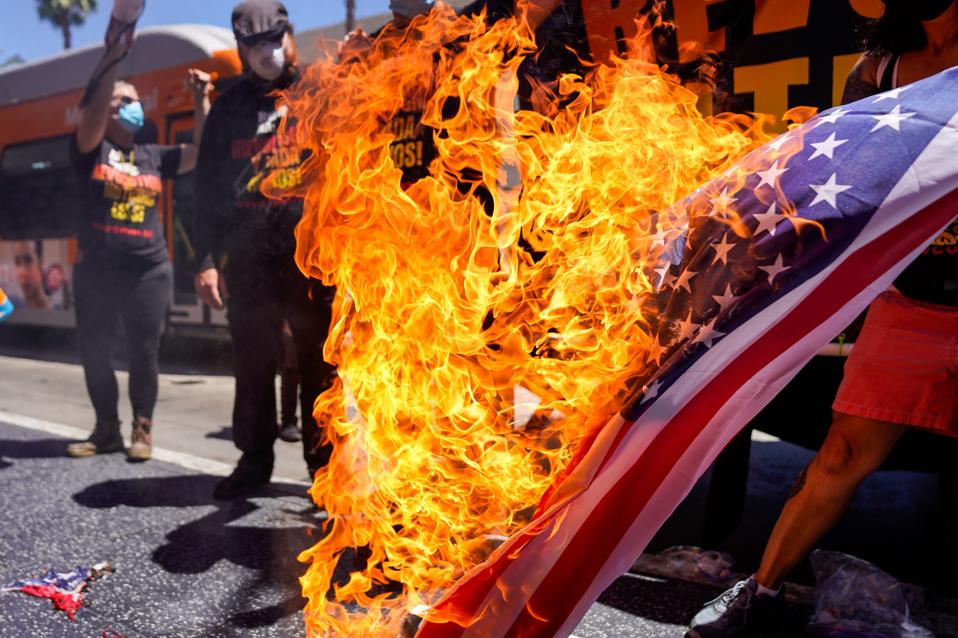 Protests on Fourth of July in Los Angeles