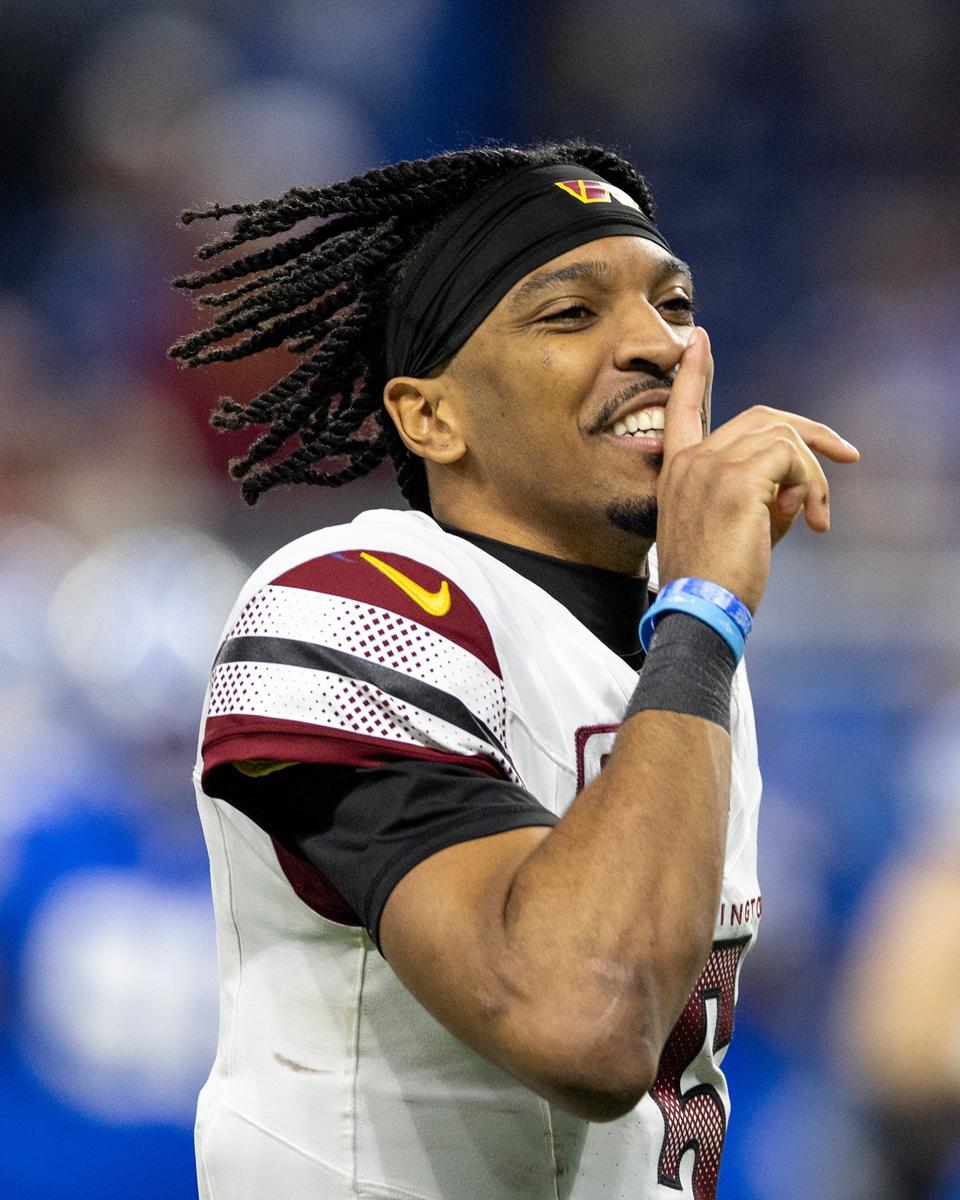 Washington Commanders quarterback Jayden Daniels.