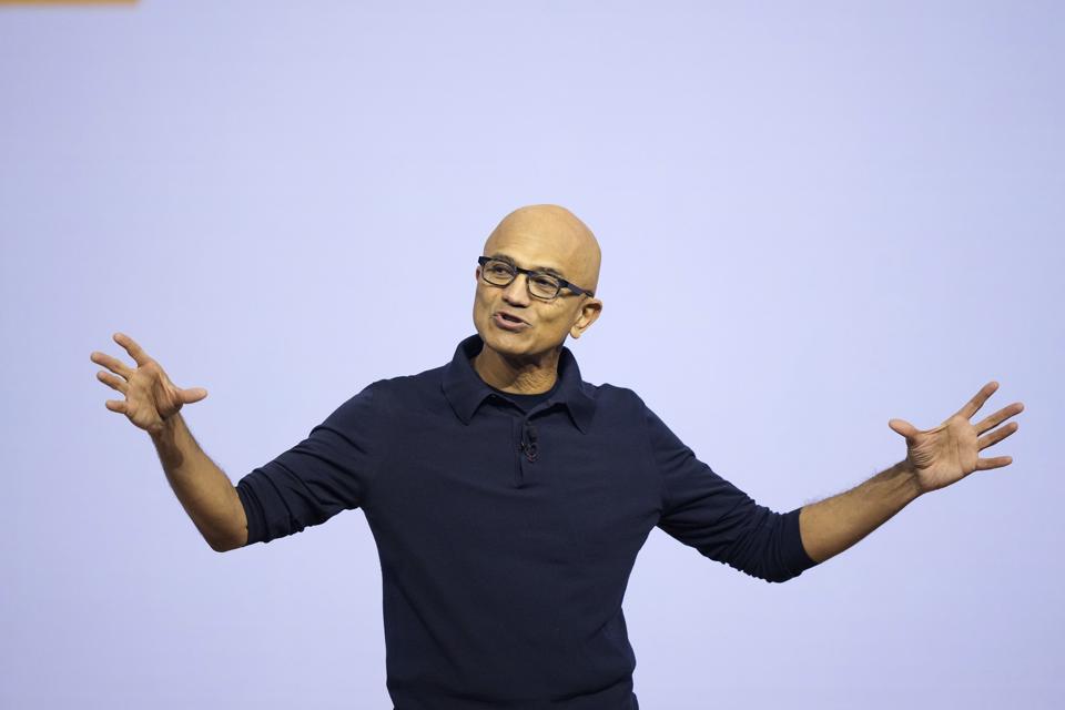 Microsoft CEO Satya Nadella explaining his value creation mission