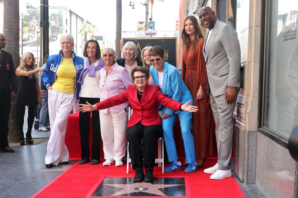 American Tennis Player Billie Jean King Honored With A Star On The Hollywood Walk Of Fame