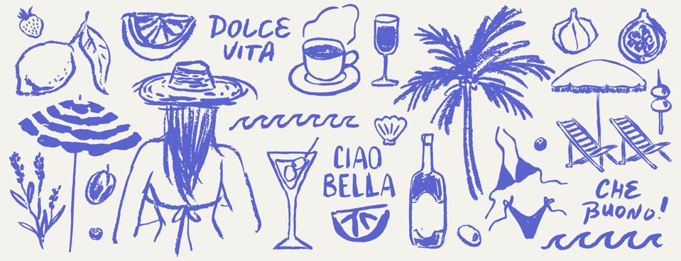 The cocktails of the Italian style for the summer resting area