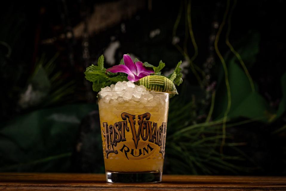 Mai Tai cocktail in dark background