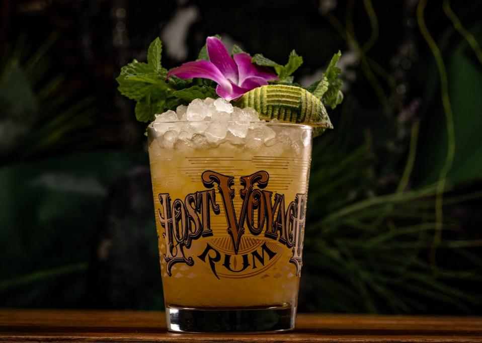 Mai Tai cocktail in dark background