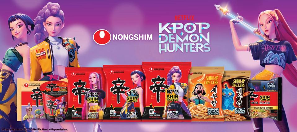 kpop demon hunters nongshim ramen and shrimp crackers