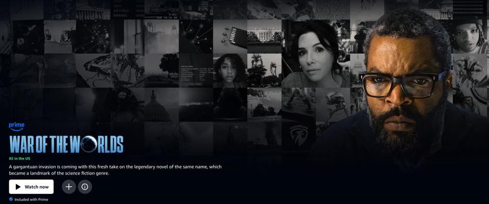 Woar of the Worlds Amazon splash screen