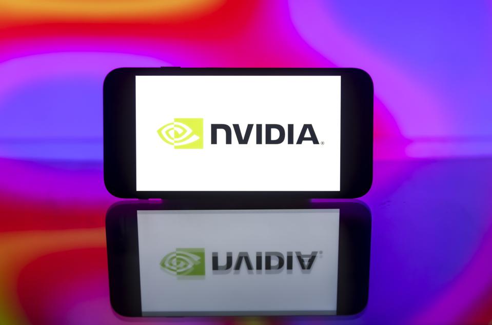 In this photo illustration, the NVidia logo is seen...