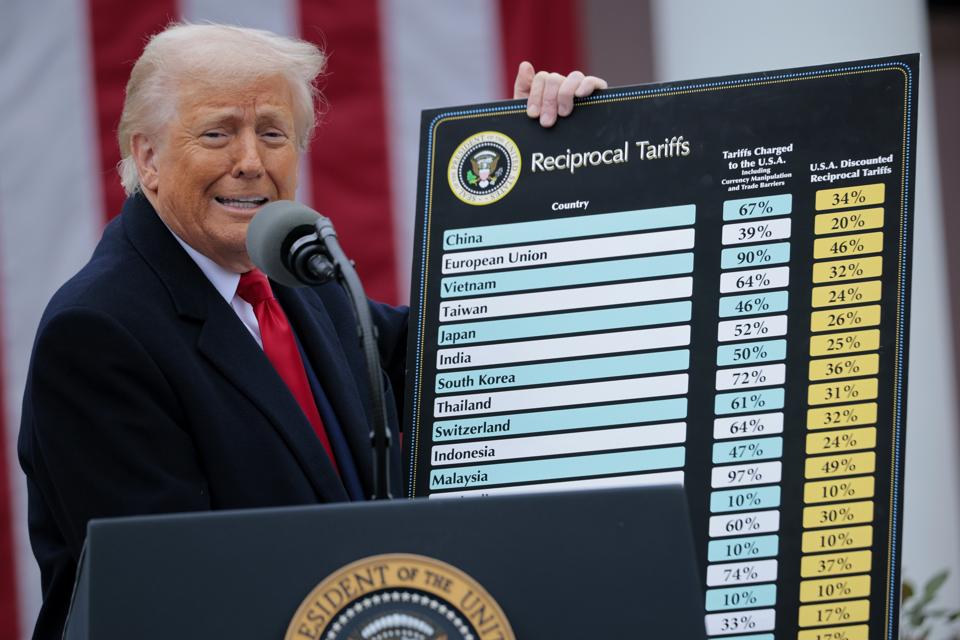President Trump Holds "Make America Wealthy Again Event" In White House Rose Garden